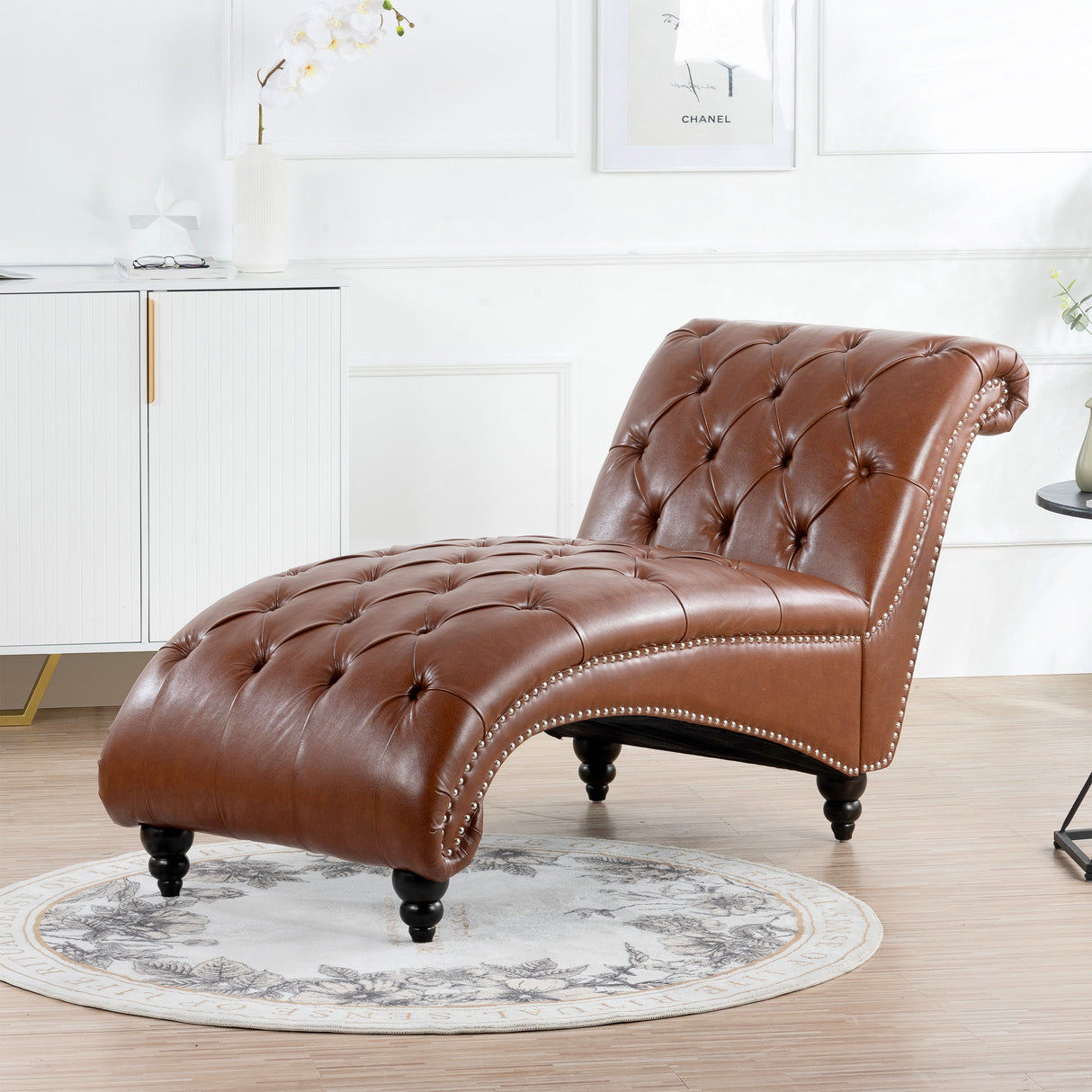 Tufted Armless Chaise Lounge