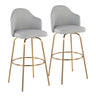 Ahoy - Contemporary Fixed Height Bar Stool & Round Footrest (Set of 2)