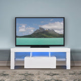 TV Stand With Storage And  LED Light - White