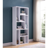 Contemporary Bookcase With Nine Shelves - White