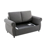 57.9" Sleeper Loveseat with Twin Size Memory Foam Mattress with Two USB Ports - Grey