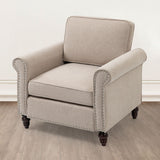 Modern Upholstered Accent Chair - Light Beige