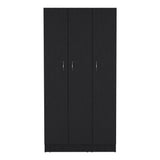 Wardrobe Armoire With 3 Doors - Black