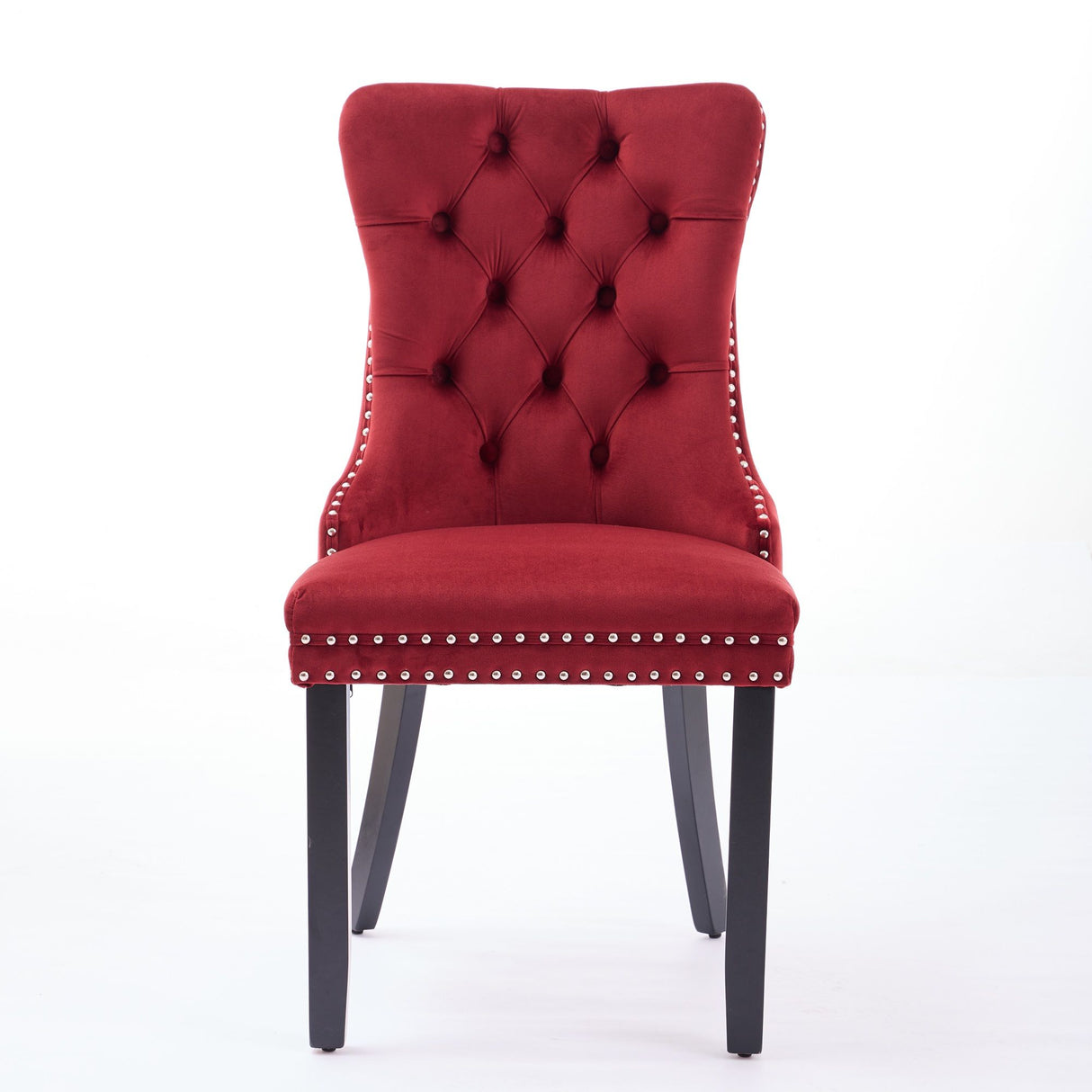 Classic Velvet Dining Chairs(Set of 2) - Burgundy