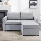 2 Seat Module Sectional Sofa Couch With 1 Ottoman For Living Room, Seat Cushion And Back Cushion Non-Removable And Non-Washable