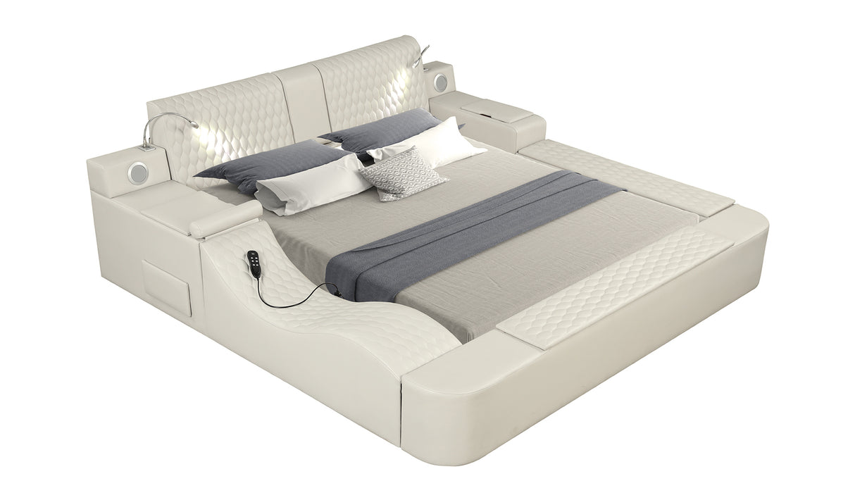 Smart Multifunctional Queen Size Bed - Beige