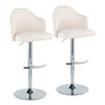 Ahoy - Contemporary Adjustable Barstool With Swivel With Rounded T Footrest (Set of 2)