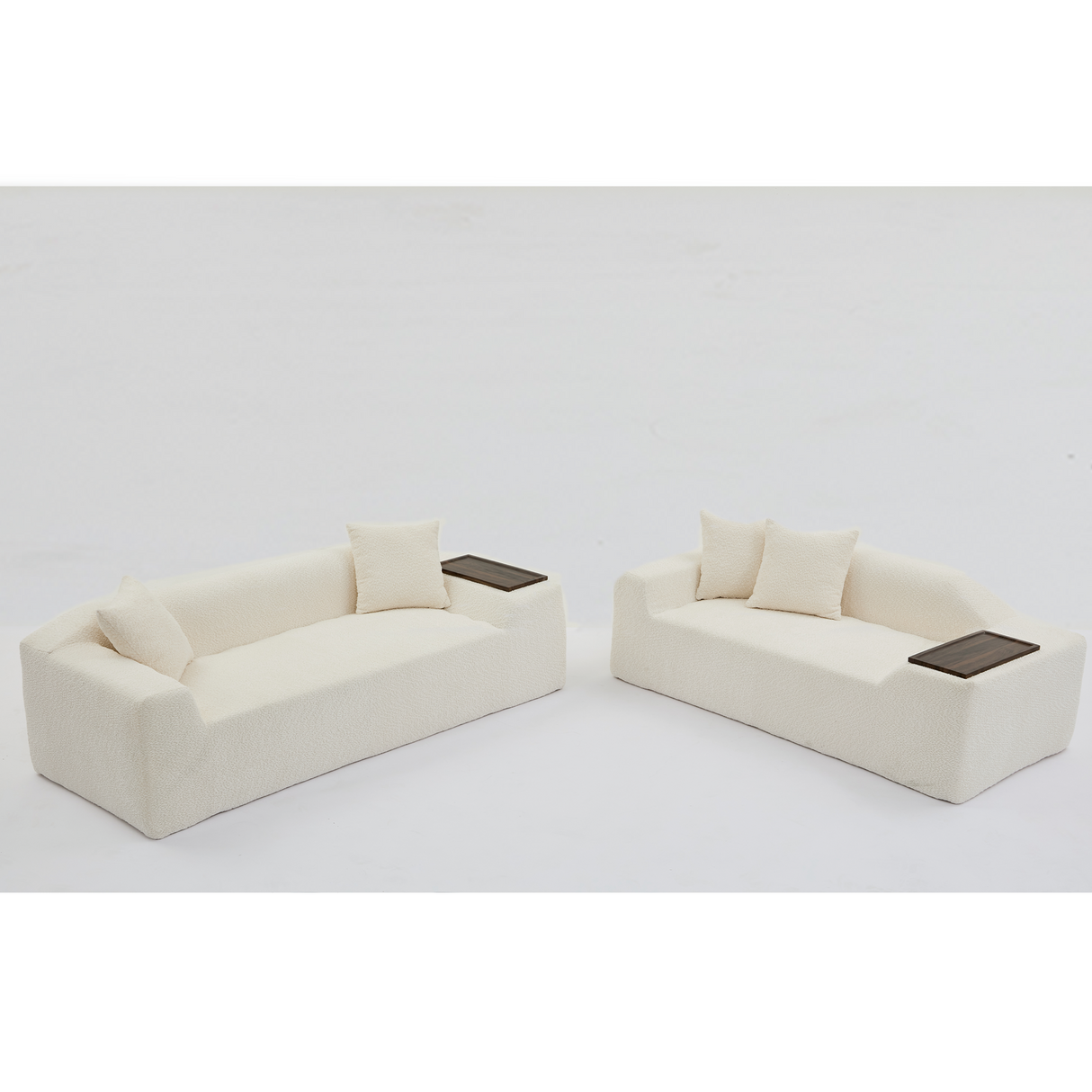 2 Piece Boucle Cloud Living Room Set, Beige