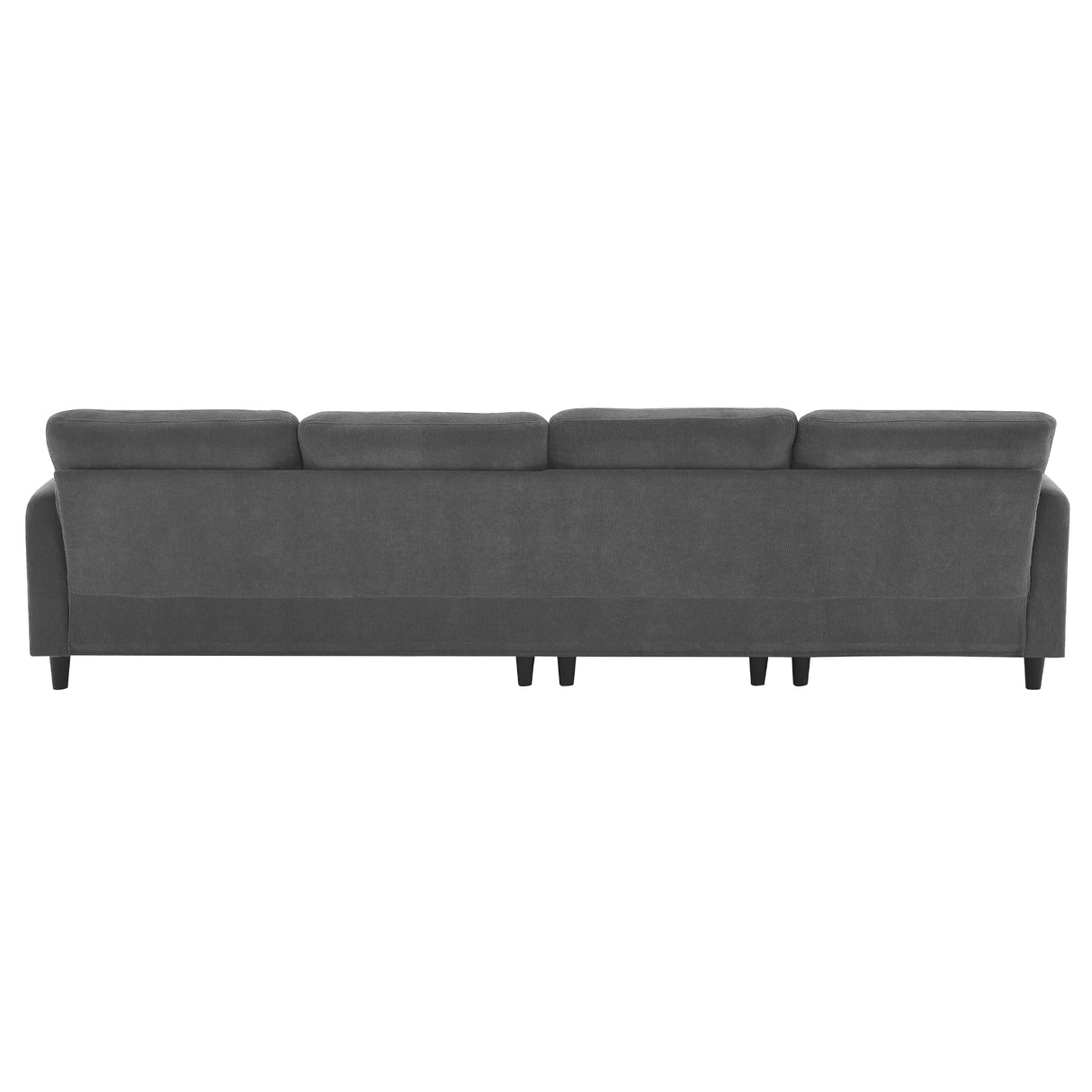 Modern  Sectional Sofa with Pillows and Ottoman - Gray