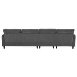 Modern  Sectional Sofa with Pillows and Ottoman - Gray