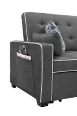 Austin - Modern Sleeper Sofa With 2 USB Charging Ports And 4 Accent Pillows - Gray