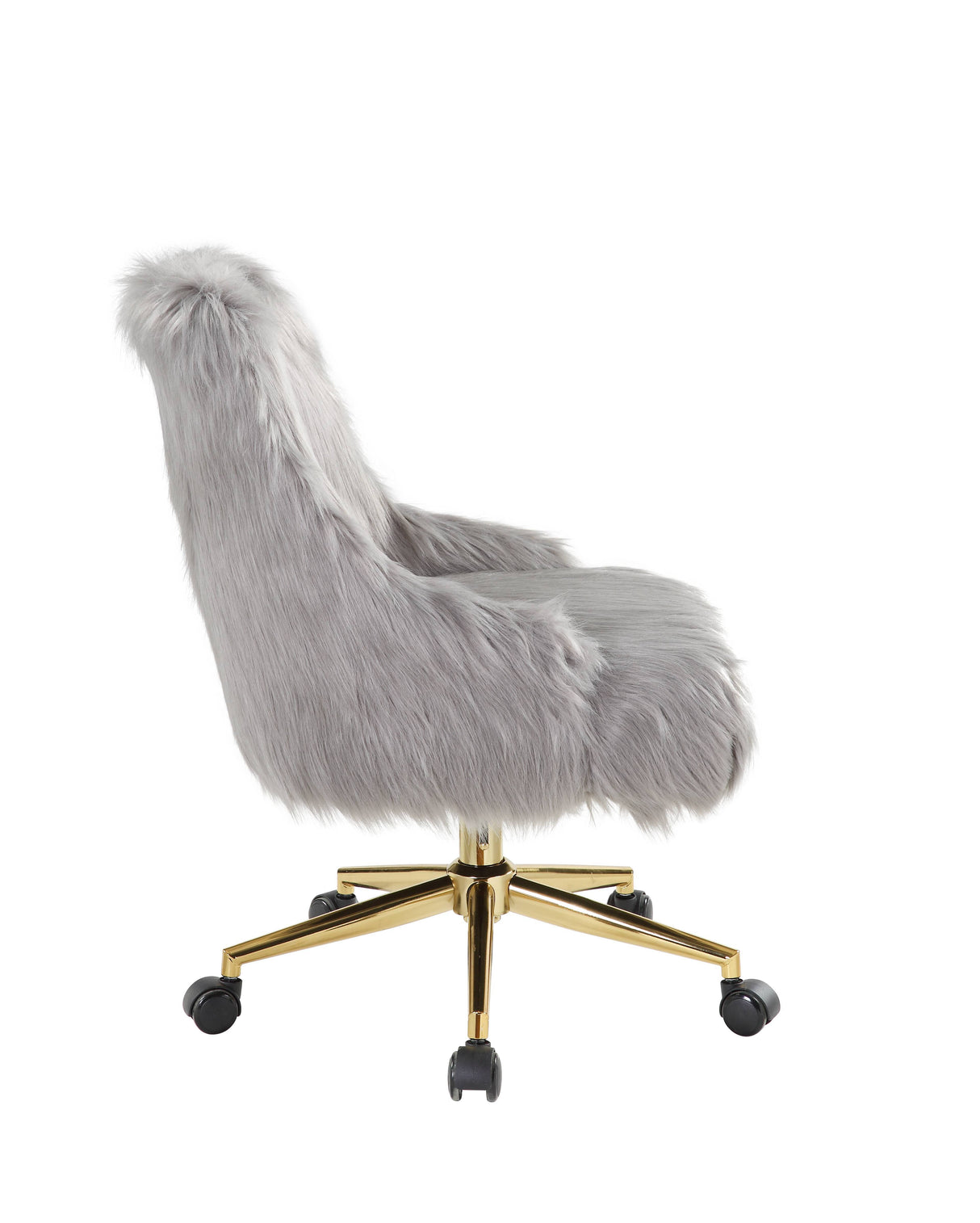 Arundell II - Faux Fur Office Chair - Gold / Gray