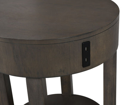 Jonah - 20" MDF Side Table With USB Ports - Light Brown