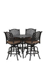 Round 41.97" Long Bar Height Dining Set With Cushions