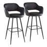 Margarite - Contemporary Fixed Height BarStool With Square Footrest (Set of 2)