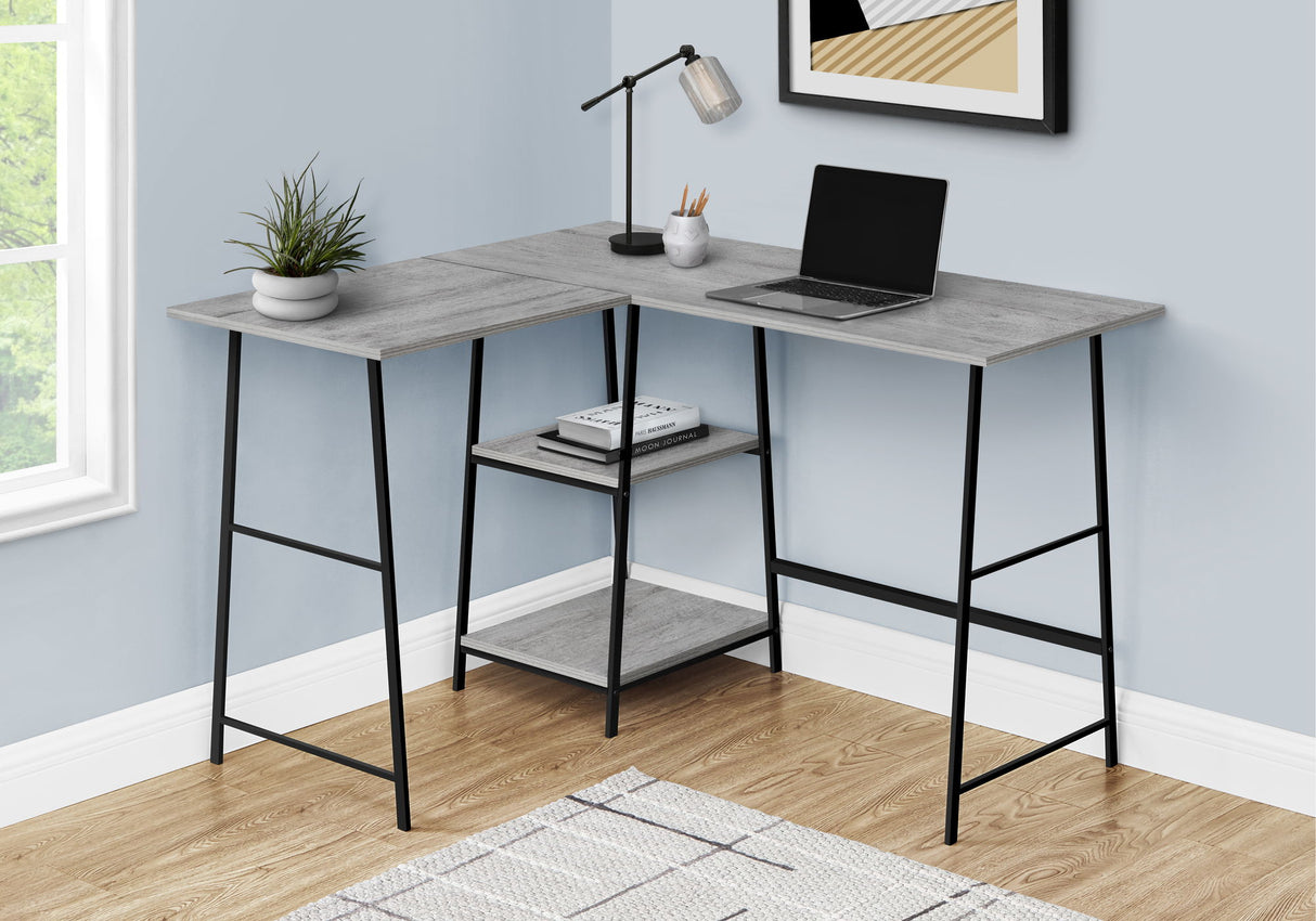 Computer Desk, Home Office, Corner, Storage Shelves, L Shape, Work, Laptop, Contemporary, Modern