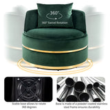 360° Swivel Accent Chair Velvet Modern Upholstered Barrel Chair Over-Sized Soft Chair With Seat Cushion For Living Room