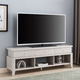 Elegant TV Stand With Three Drawers And Three Shelves For Organizing Your Entertainment Center - White Oak