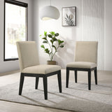 Roundhill Furniture - Rocco Contemporary Solid Wood Dining Chairs (Set of 2) - Beige