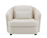 Mariko - Linen Chair With 1 Toss Pillow - Beige