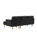 Right Facing Sofa Chaise with Ottoman - Black