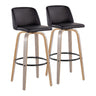 Toriano - Fixed Height Contemporary Barstool With Swivel With Round Footrest (Set of 2)