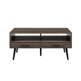 Contemporary 2 Drawer Low Coffee Table - Slate Gray