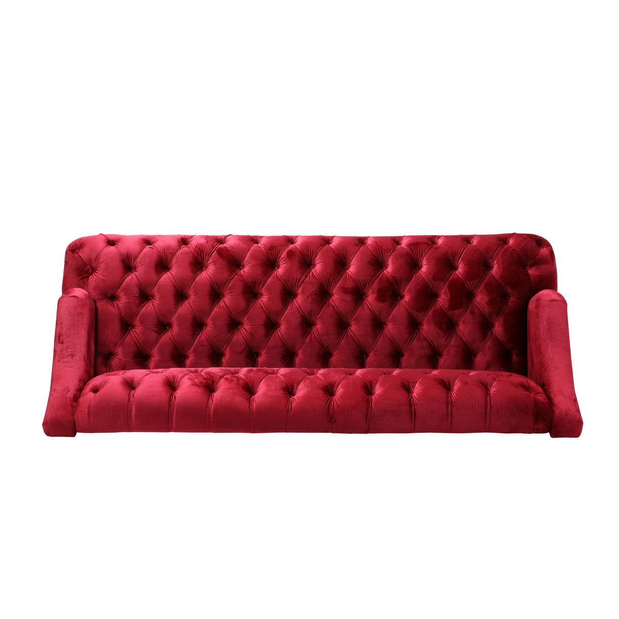 Sturdy Velvet Sofa - Red