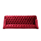 Sturdy Velvet Sofa - Red