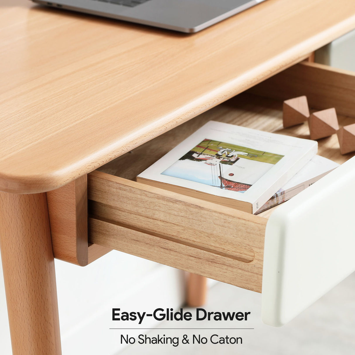 Computer Desk With 2 Drawers - White / Gray