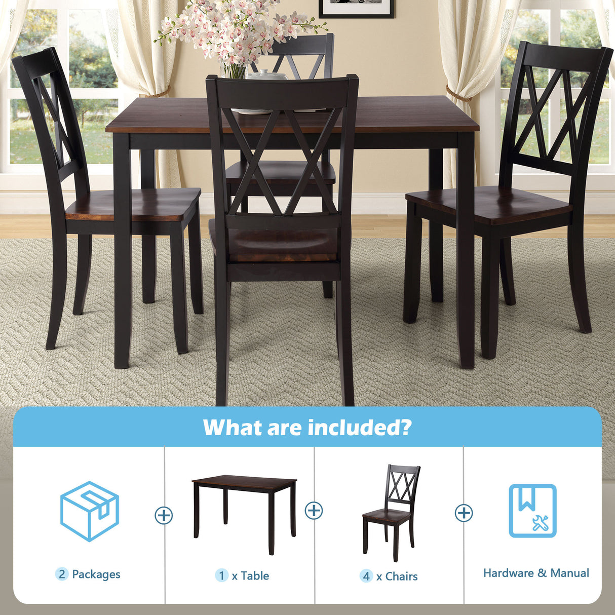 5-Piece Dining Set - Cherry