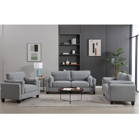 Modern 3 Piece Living Room Set - Gray