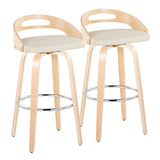 Cassis - Contemporary Fixed Height Barstool With Swivel With Round Footrest (Set of 2)