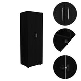 Armoire Organiser, Two Shelves, Rod, Double Door Cabinet Armoire