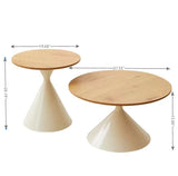 Round Coffee Table (2PC) - Brown / White