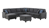 Leo - Woven Modular L-Shape Sectional Sofa And Ottoman