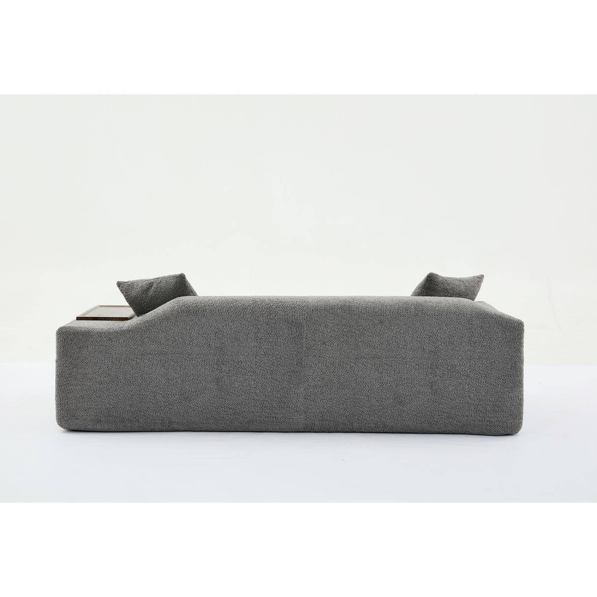 2 Piece Boucle Cloud Living Room Set with 2 Trays - Dark Gray