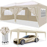 10'X20' Ez Pop Up Canopy Outdoor Portable Party Folding Tent With 6 Removable Sidewalls + Carry Bag + 4 Pieces Weight Bag