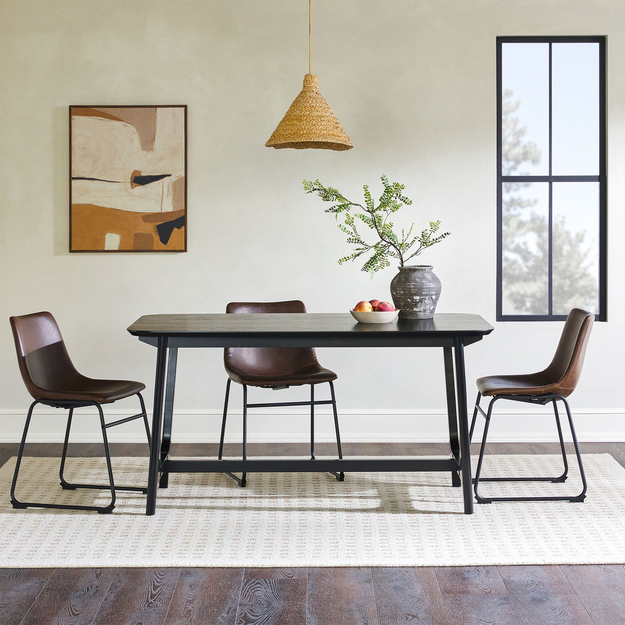 Mid-Century Modern Dining Table With Trestle Base