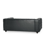 Modern PU Leather Sofa - Black