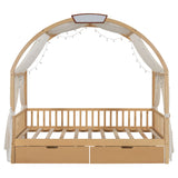 Bed With Arched Roof And 2 Drawers