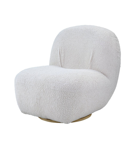 Yedaid - Teddy Sherpa Accent Chair With Swivel - White