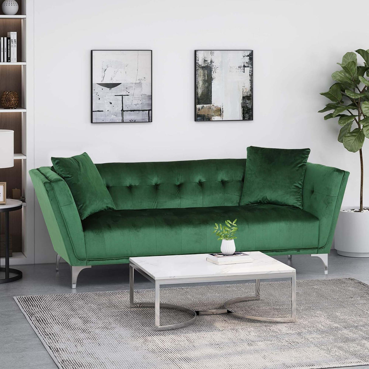 Comfy Sofa With Metal Legs - Emerald