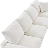 Modern Chenille  Modular Sofa with 2 Pillows - White