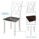 5-Piece Dining Set - White+Cherry