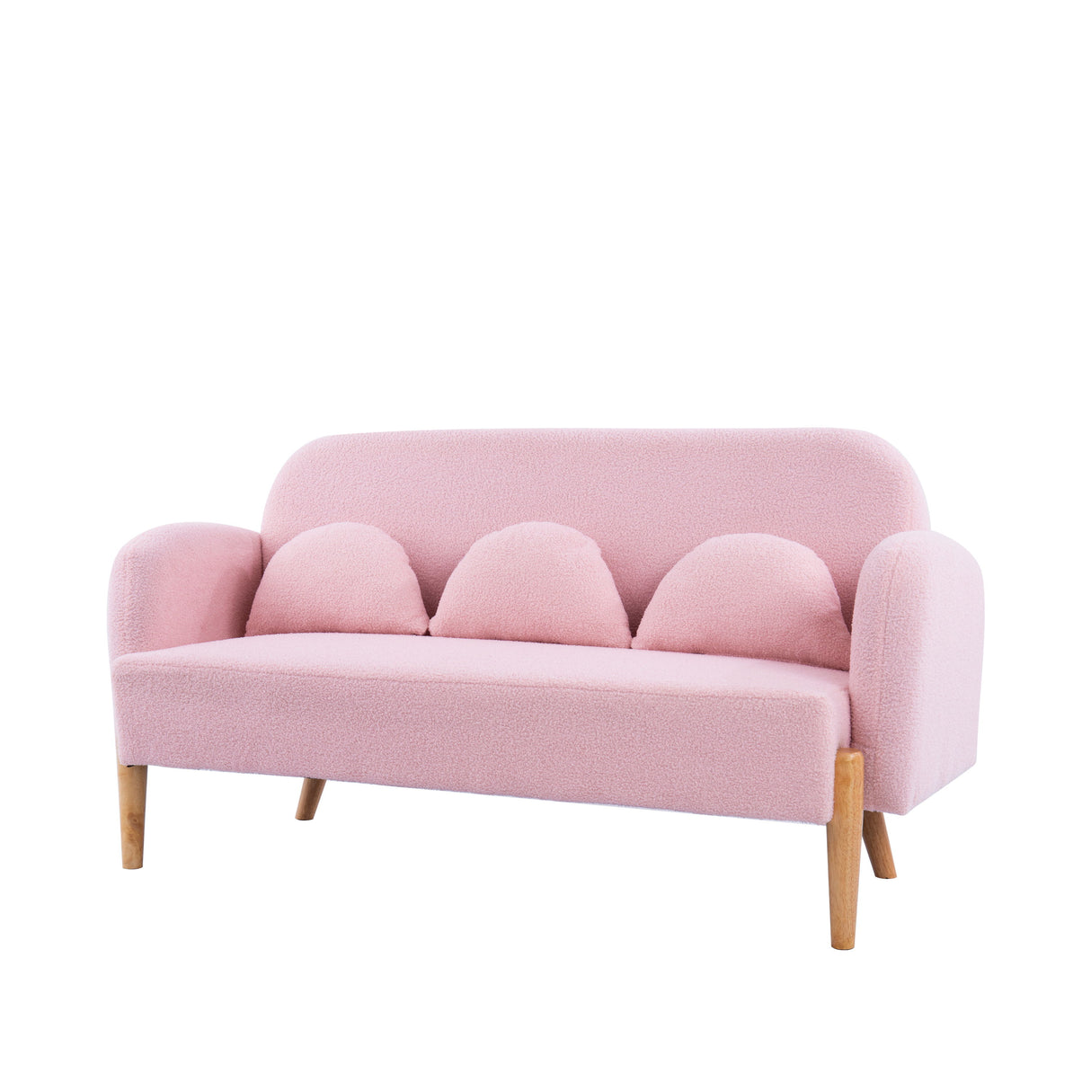 Teddy Velvet Two-Seater Sofa With Three Lumbar Pillows