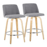 Toriano - Contemporary Fixed-Height Counter Stool With Swivel And Round Footrest (Set of 2)