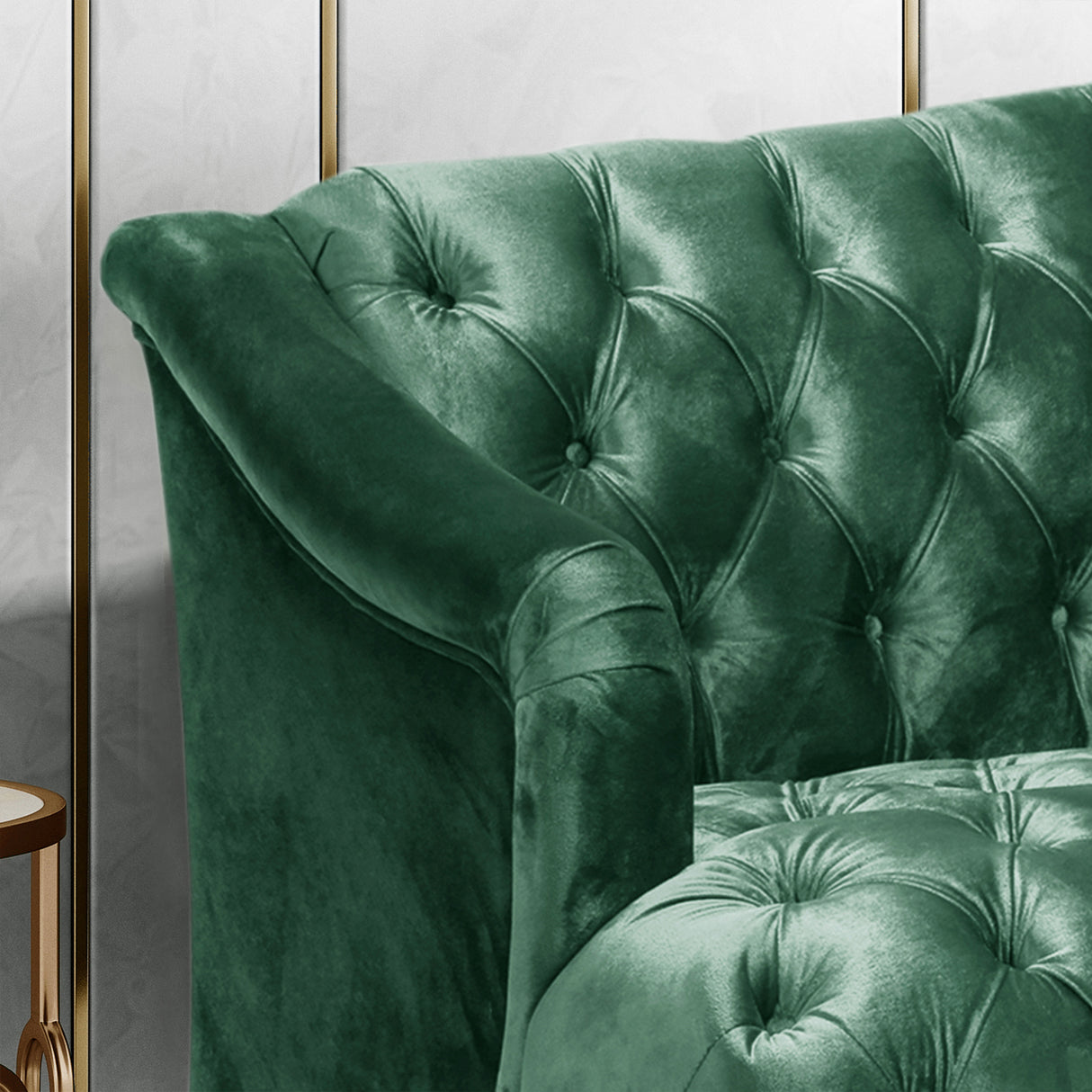 Sturdy Velvet Sofa - Green