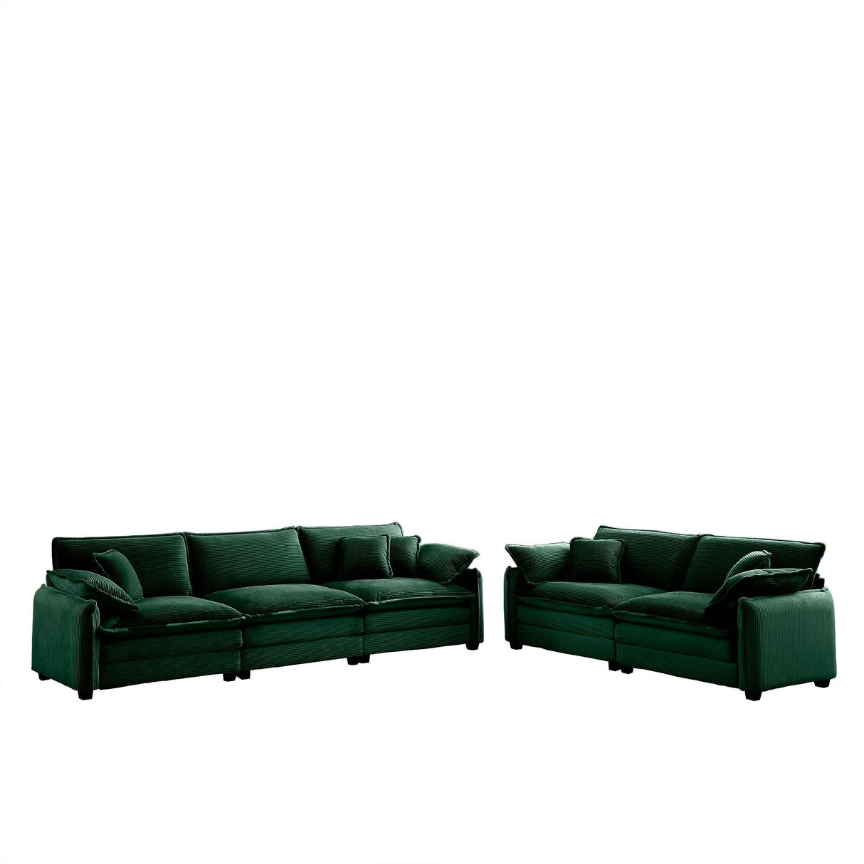 Corduroy 2 Piece Living Room Set - Green