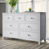 7 Drawer Solid Wood Dresser - White